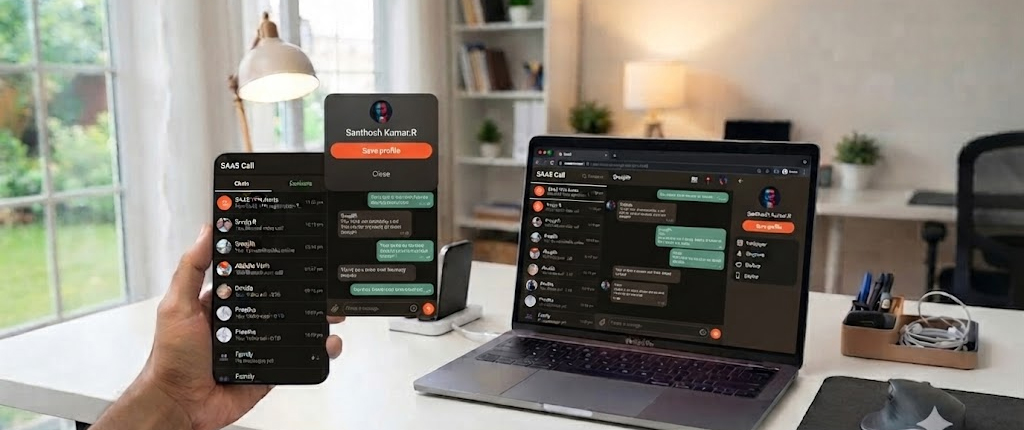 SAAS Call on desktop and mobile